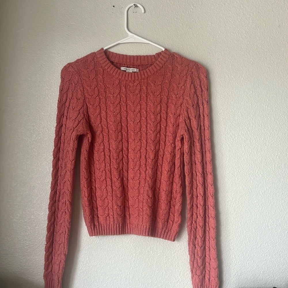 American Eagle Coral Knitted Sweater Size Small
